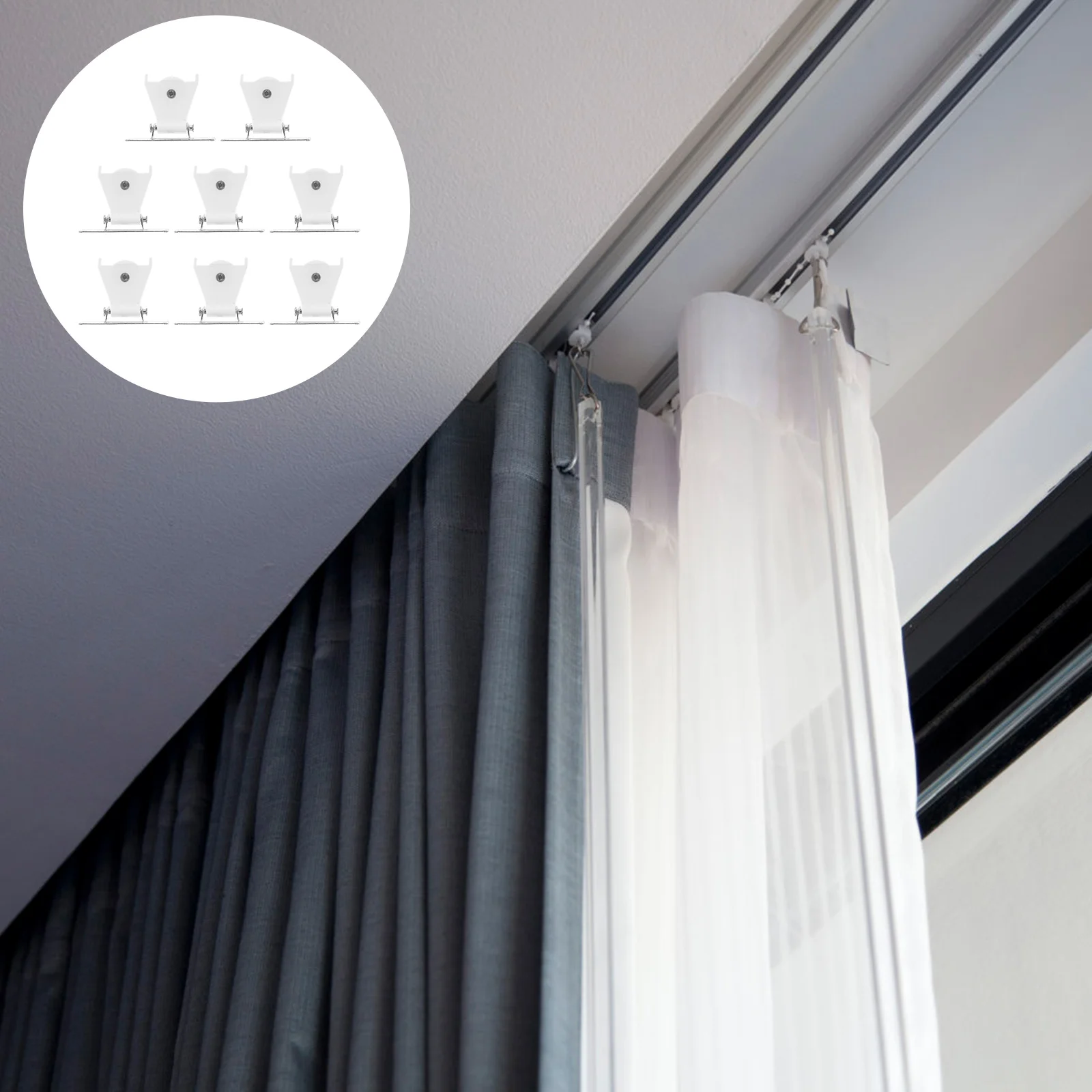 8pcs Window Curtain For Home Drapery Hardware Cord Pulleys Window Blind Lock For Roman Pleated Shade Roller Shutter Replacement