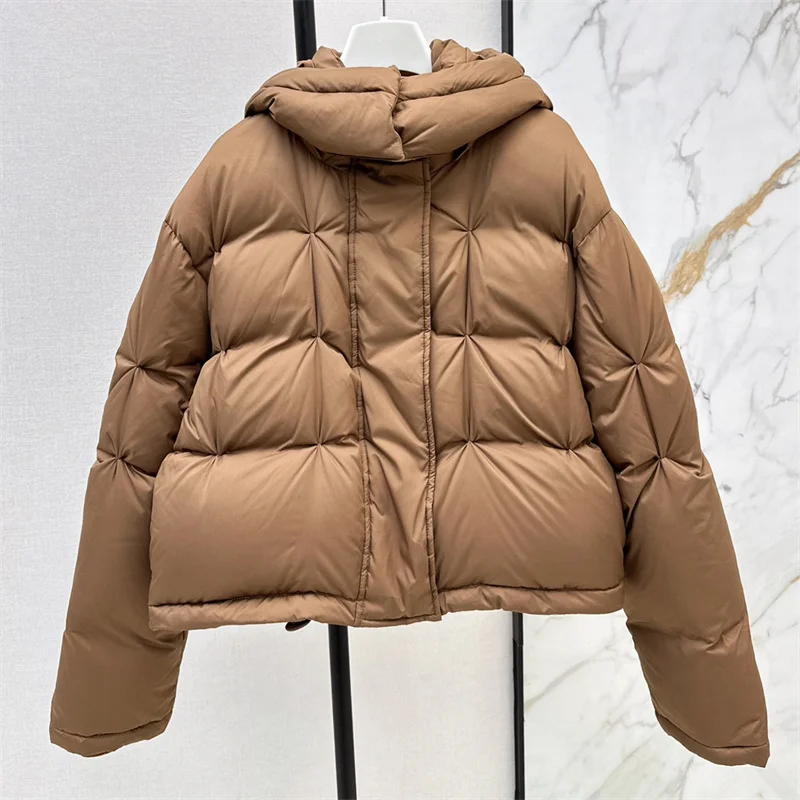 Women\'s winter down jacket 2024 New High quality duck down filled warm thick jacket fashion slim hooded Puffer coats down coats