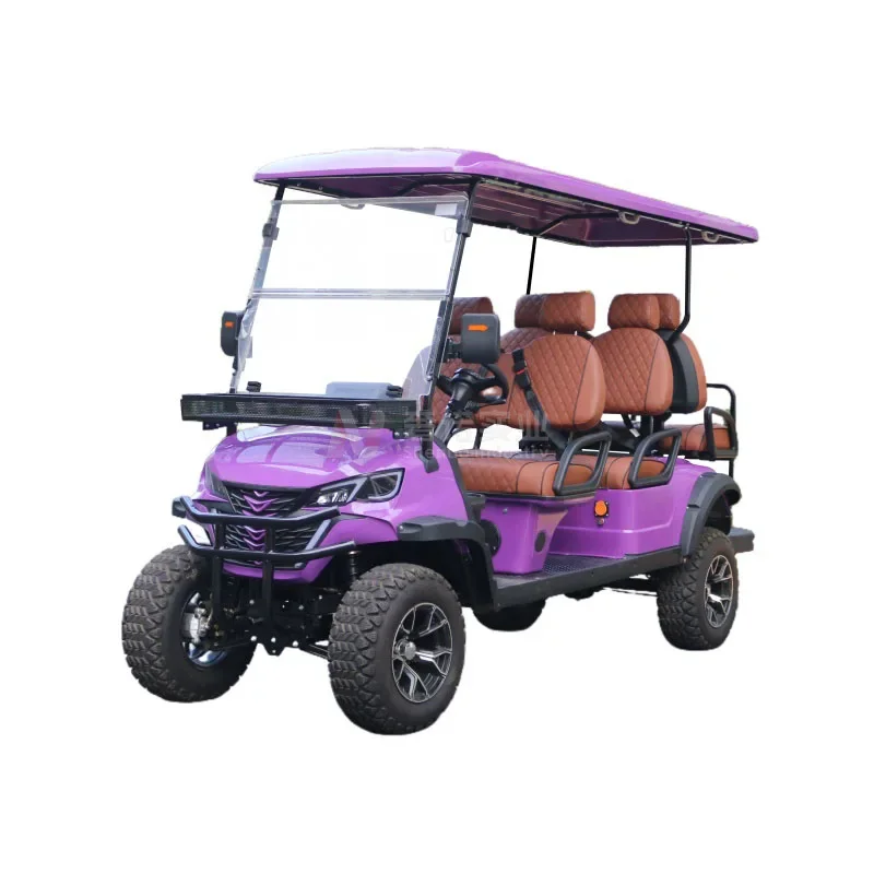 Luxury High Quality 4+2 Seat Golf Carts Electric Lithium Utility Vehicle Golf Car Hunting Buggy