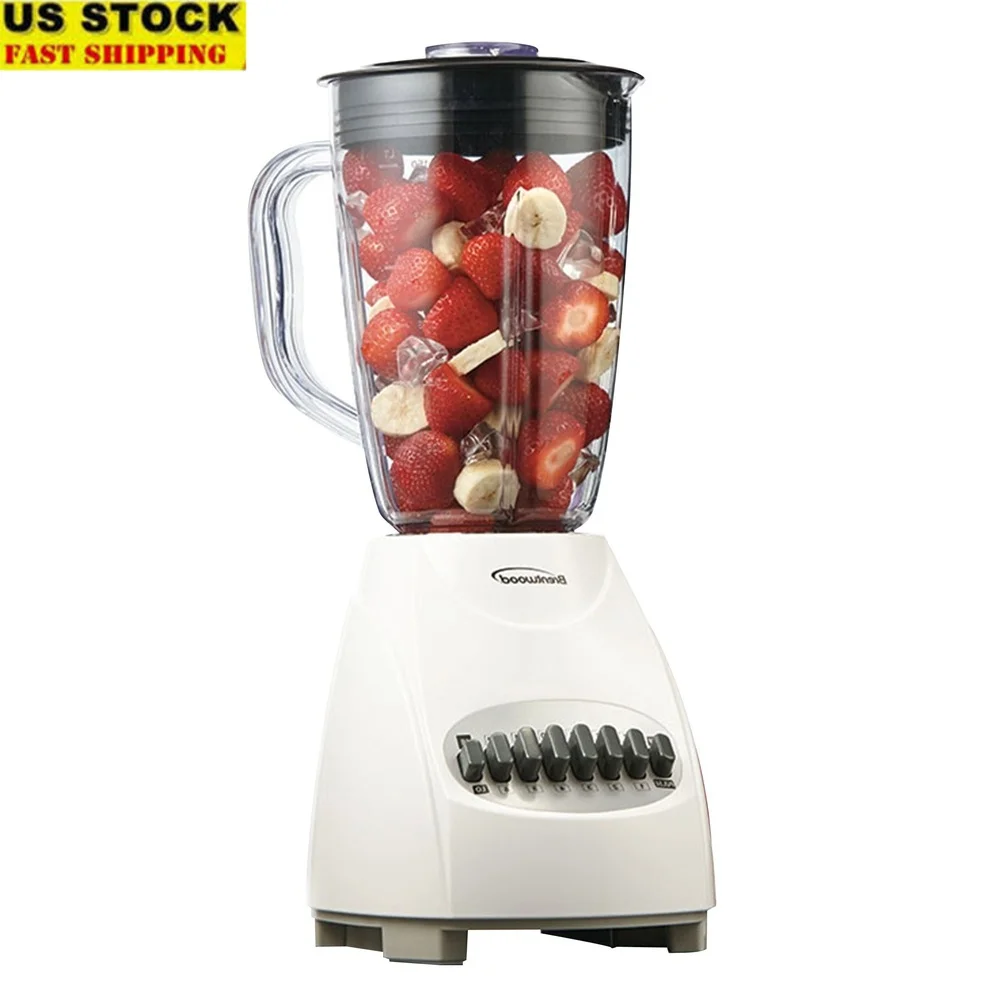 

12 Speed Countertop Blender with 50oz Plastic Jar Dishwasher Safe Stainless Steel Blades Non-Slip Base 350W Smoothies Shakes