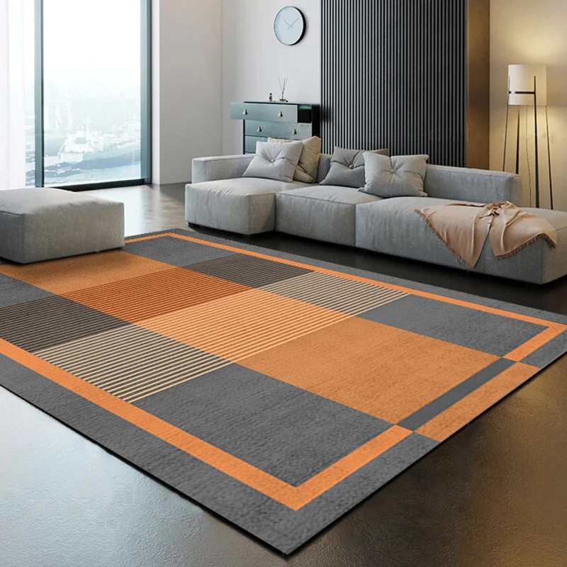 

Modern Geometric Living Room Decorative Carpet Light Luxury Study Cloakroom Non-slip Carpets Home Bedroom Bedside Large Area Rug