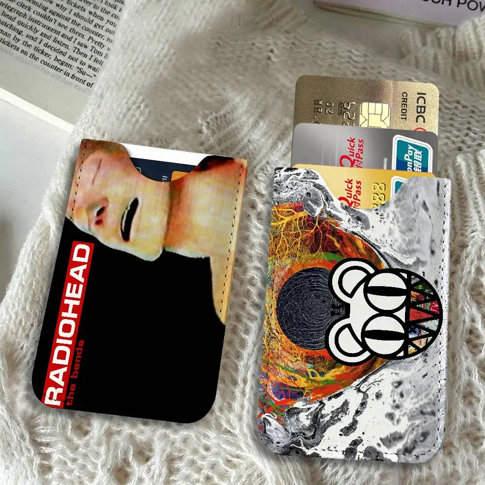 Rock Band R-Radiohead Music New Leather Card Small Retro Cowhide Coin Purse Men/Women Luxury Card Holder