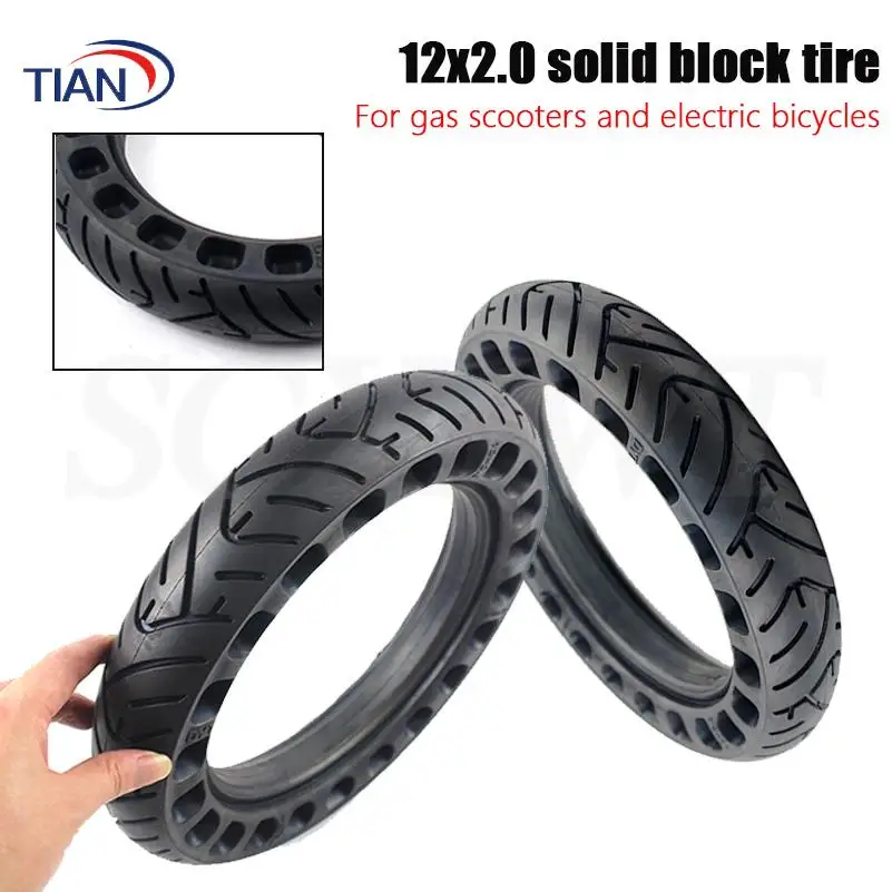 12 Inch Solid Tyre 12x2.0 12x2.125 Non-inflatable Tubeless Tire for Many Gas Scooter E-bike Hoverboard Self Balancing Parts