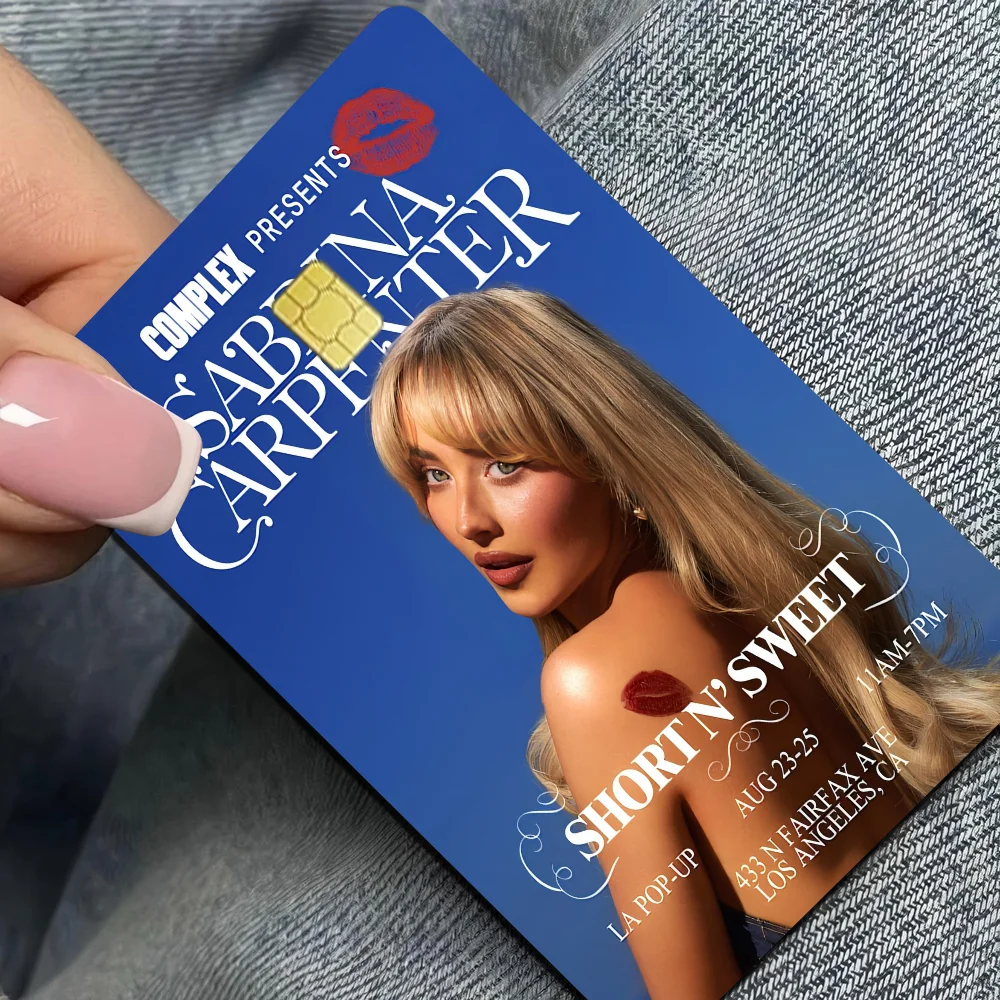 ملصقات جلدية لبطاقة الائتمان من سابرينا كاربنتر لبطاقة نقل البنك VISA ملصق مضاد للماء هدية نسائية مضادة للخدش