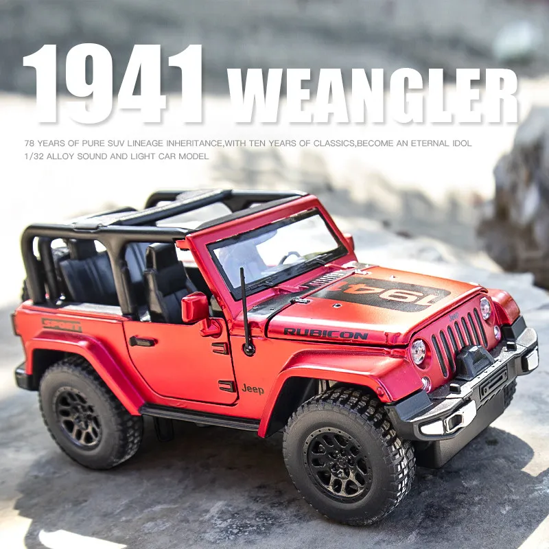 1:32 Jeeps Wrangler Rubicon Alloy Car Model Diecasts Metal Toy Off-road Vehicles Car Model High Simulation Collection Kids Gifts