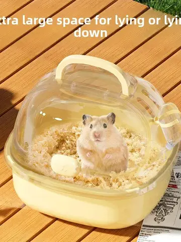 Small Animal Carrier Cage with Water Bottle Portable Hamster Travel Carrier Carry Case for Small Pets Gerbils Mice Dwarf Hamster