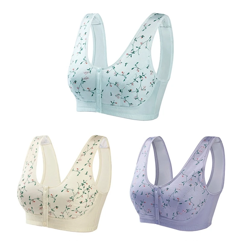 Thời Trang Trước Nút Quần Lót Nữ Cotton Thoải Mái Brasieres Áo Vest-Loại Trung Niên Dây Giá Rẻ Áo Lót Bralette D5QA