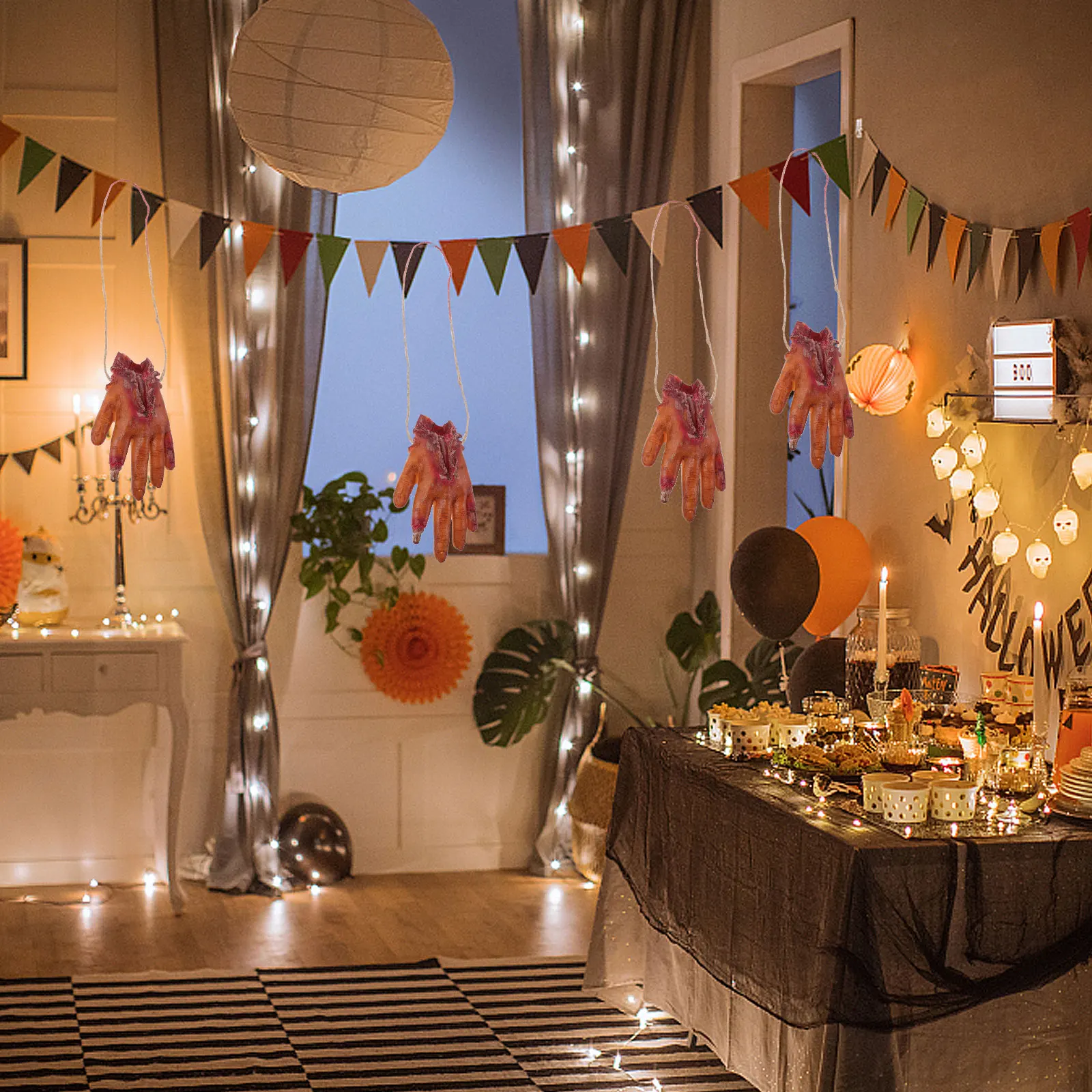 Menselijk lichaam blijft hanger plastic angstaanjagende hand voor Halloween Party spookhuis decoraties griezelige gebroken hand nep ledematen