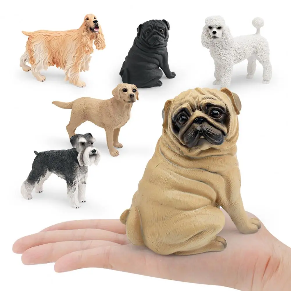 Simulated Dog Figurine Pvc Dog Model Simulated Dog Model Figurines Set Pvc Pug Schnauzer Poodle Labrador Statues Educational