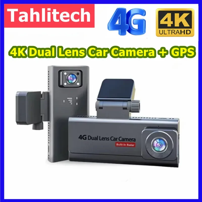 

4MP 4G Dual-Core Dashcam BSI Sensors Dual Radar GPS H.265 140° Rear View Night Vision Cloud Storage ACC Power UCON
