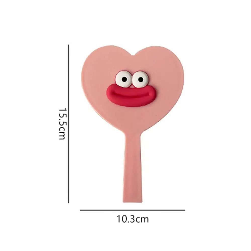 Cute Big Mouth Heart-shaped Makeup Mirror Cartoon Portable Sausage Mouth Handheld Mirror Eyelash Extensions Plastic