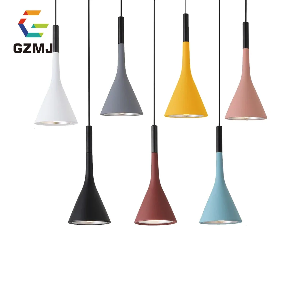 

GZMJ Colour LED Coffee Bar Nordic Modern Pendant Lights Kitchen Home Bedroom Hanging Lamp Cafe Lamparas De Techo Colgante