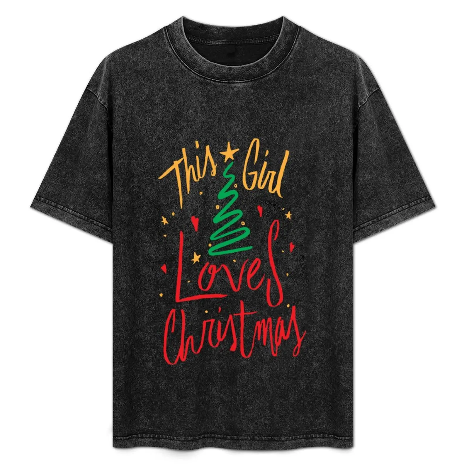 

This Girl Loves Christmas - Merry Christmas Tree Love T-Shirt Sports Casual Short Sleeve Cotton Tee