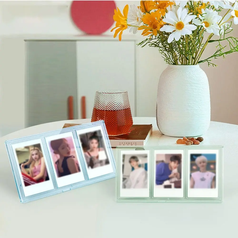 Instant Camera Film Photo Frame Vertical 3 Slots Photo Table Desktop Decor Colorful Picture Holder for Fujifilm Instax mini Home