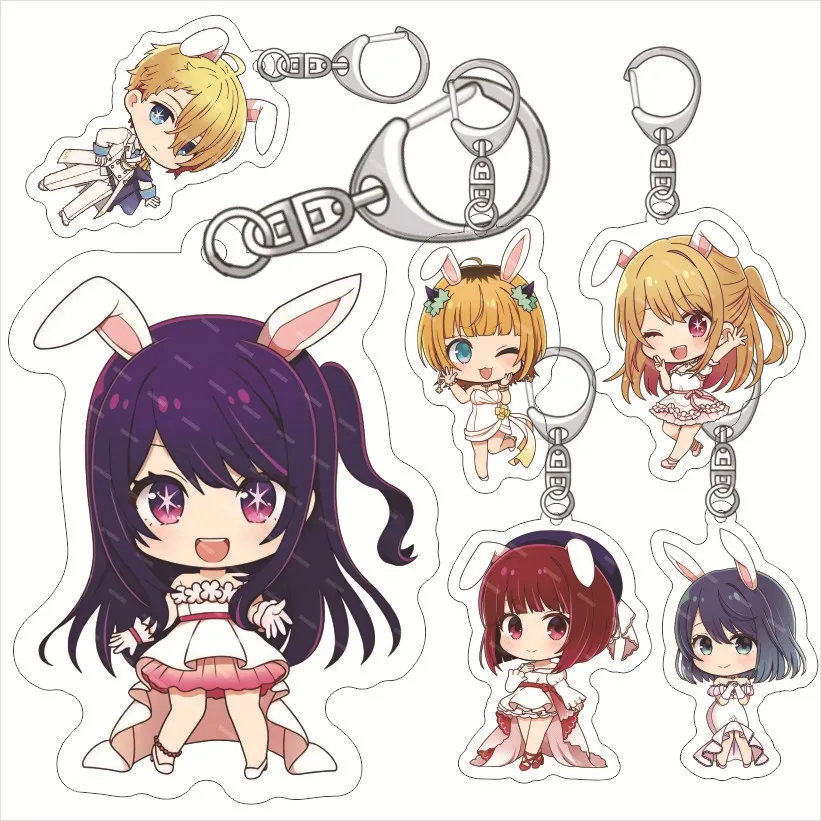 

Cute Oshi No Ko Acrylic Anime Figure Display Keychain Hoshino Ai Aqua Ruby Amamiya Gorou Charms Accessories Friends Girl Gift