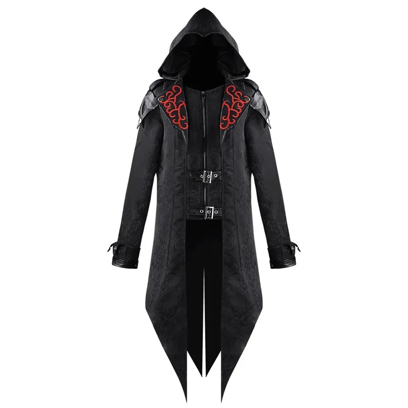 

Performance Wear Carnival Medieval Man Hooded Jacket Outwear Cosplay Edward Assassins Halloween Costume Streetwear dl;1