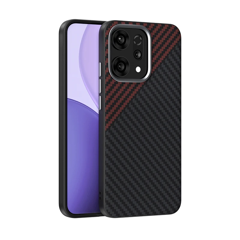 

For Oppo Reno 14 Case Magsafe Magnetic Airbag Corner Shockproof Leather Phone Grip Bumper Case Cover Metal Lens Protection