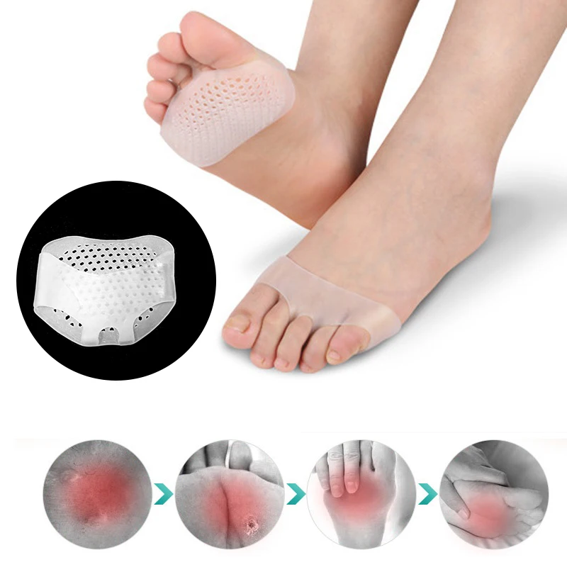 Silicone Forefoot Pads Metatarsal Pads Toe Separator Foot Care Cushions Hallux Valgus Bunion Corrector Orthopedic Foot Care Tool