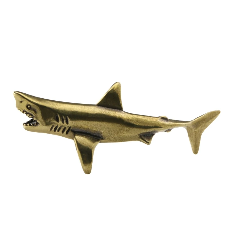 

Handcraft Brass Shark Model Unique Art Shark Figurine For Home Decorations