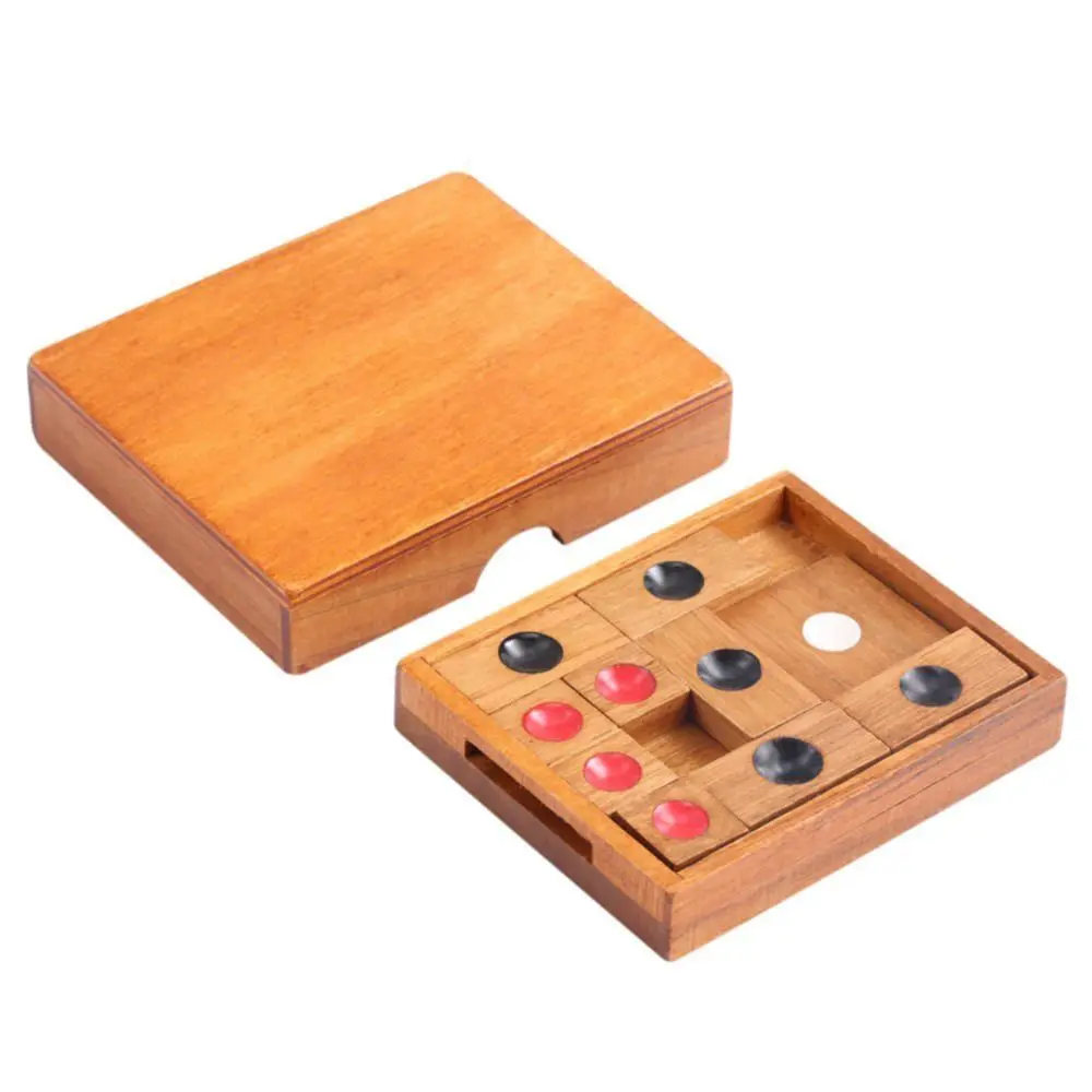 Klotski Wooden Slide Escape Puzzle Huarong Road Sliding-Puzzle Chinese Huarong Sliding-Puzzle Wooden Classical Family Playing