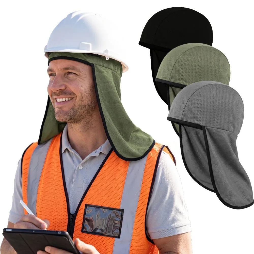New Hard Hat Lining Sun Shade Hat Quick Drying Elastic Neck Protector Hat Sweat Absorbing Breathable Sun Protection Hat Cycling
