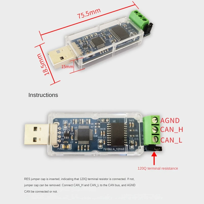 Canable USB To CAN Module Canbus Debugger Analyzer Adapter CAN Isolated Version CANABLE PRO