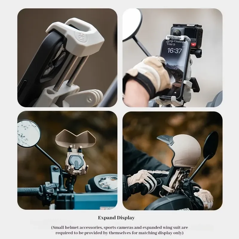 Osopro Motorcycle Phone Holder Navigation Shock Absorber Expand Right Angle Variable Diameter Version Holder Riding Equipment