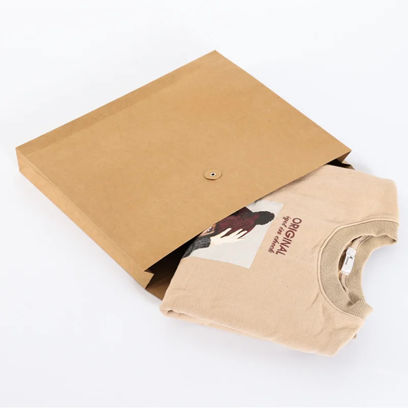 30pcs kraft paper bag archive bag custom autumn and winter clothing packaging T-shirt shirt a4 file envelope work storage bag view 3