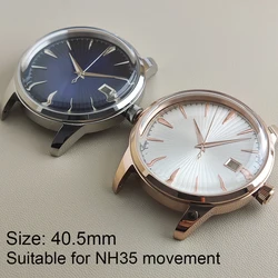 40.5mm Case NH35 Case 35mm Dial Customized Logo Stainless Steel Waterproof Case Watch Accessories Suitable For NH35 Movement