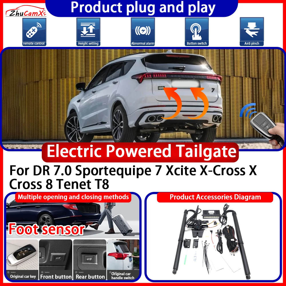 Powered Tailgate for DR 7.0 Sportequipe 7 Xcite X-Cross X Cross 8 Tenet T8 Anti Pinch Smart Intelligent Control Gate Lift Kit
