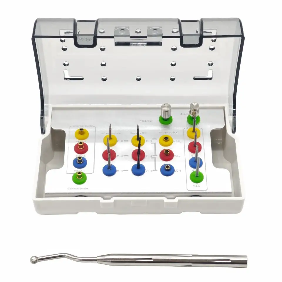 Dental Implant Repair Broken Screw Remover Kit Compatible Multi System Dentist Abutment Extraction Tools Reverse Drill Guide