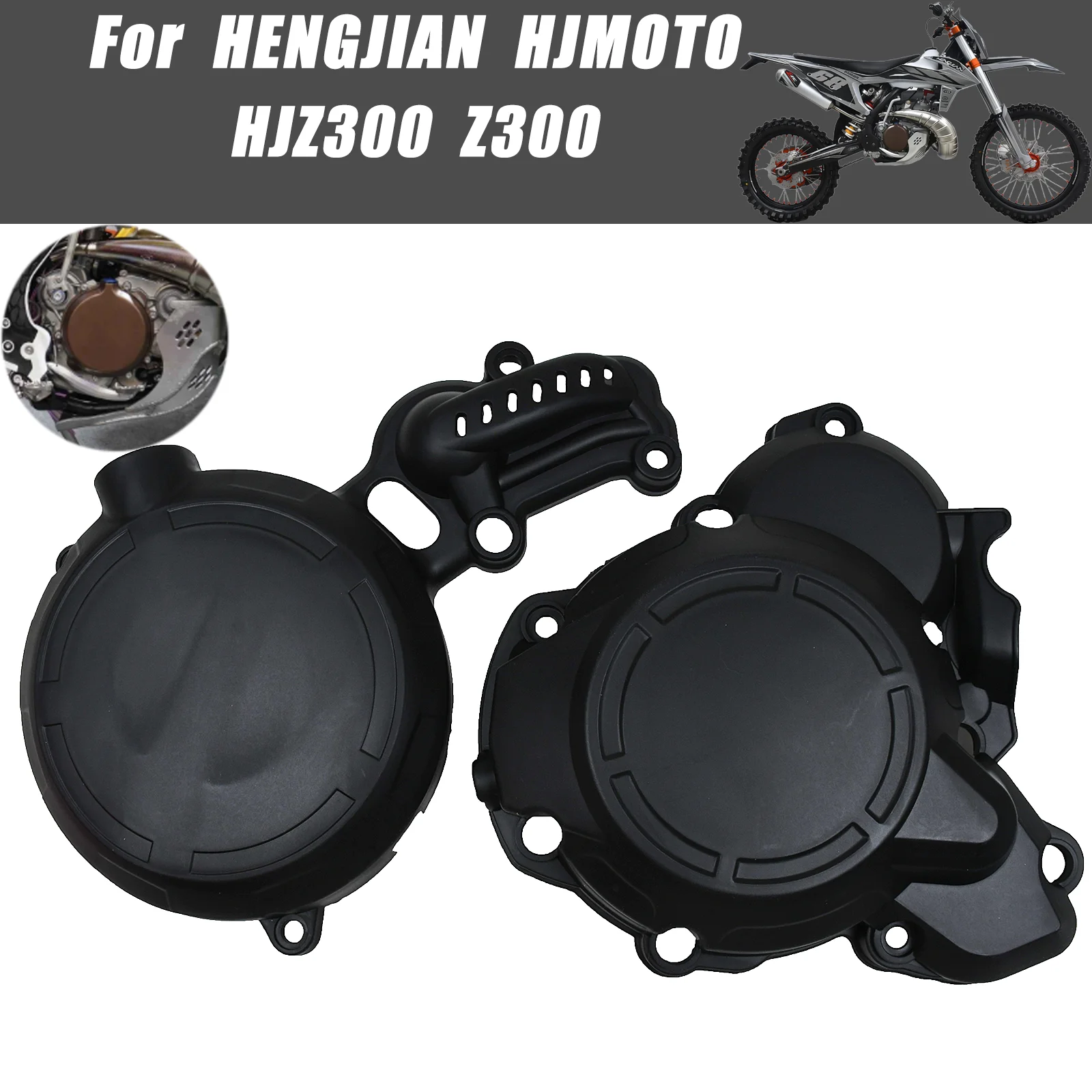 Dirt Bike Clutch Guard Cover For Hengjian HJZ300 HJMOTO Z300 Water Pump Engine Ignition Protector Off Road Mod Parts