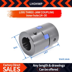 L095 L-Type Coupling D55L67 Inner Hole 14/15/16/18-30mm 3 Jaw Coupling Plum-Coulper Star Couplings High Torque