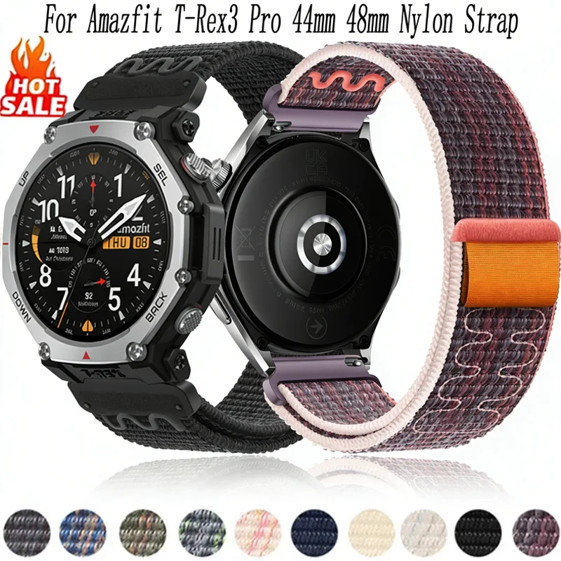 20mm 22mm Nylonarmband für Amazfit T-Rex3 Pro 44mm48mm/Active 2, quadratisches geflochtenes Band für Amazfit Active Max/Bip 6-5/Balance 2