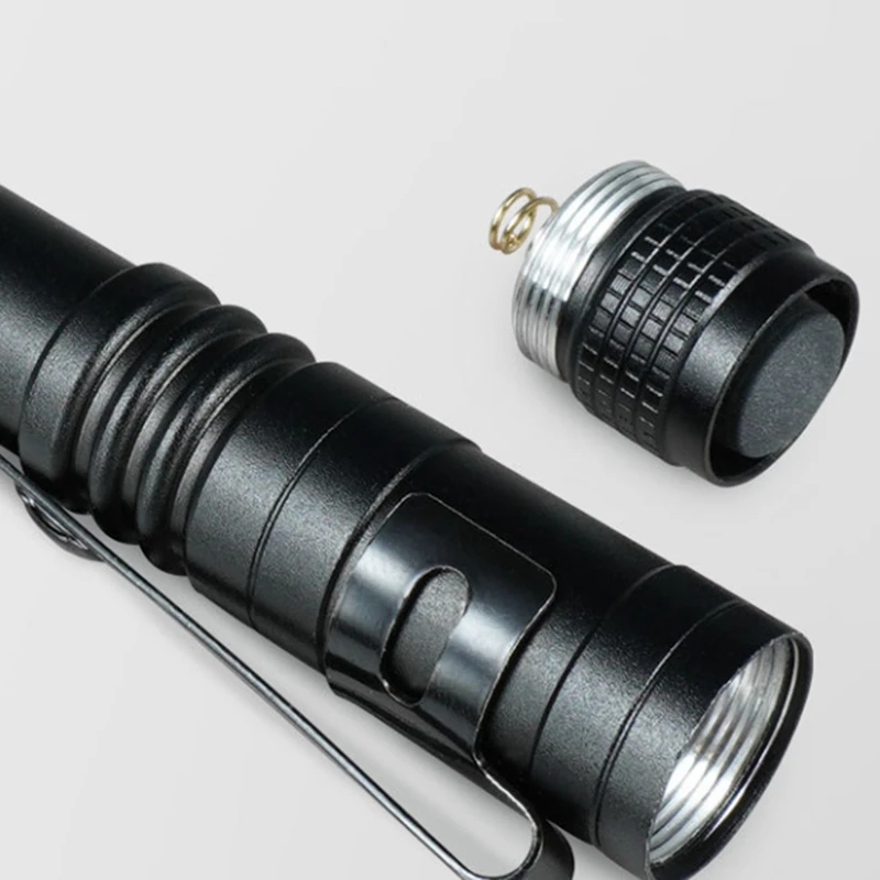 Purple Light Mini Flashlight Gift Light Aluminum Alloy Flashlight Portable Strong Light Dry Battery Pen Clip Light