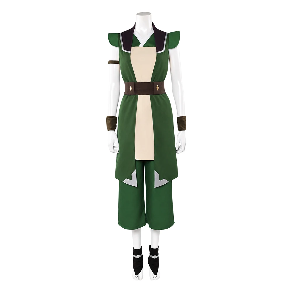 Toph Beifong Cosplay Katara Costume Fantasia Women Top Pants Belt Disfraz Wrist Guards Outfits Halloween Carnival Party Suit