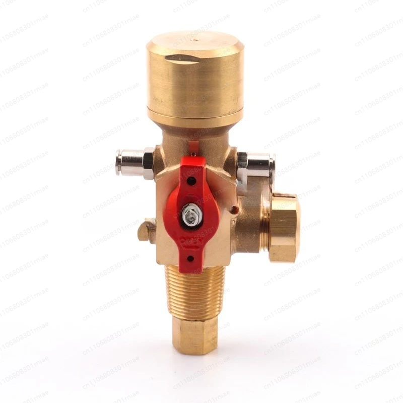 Processing Custom Straight Hair Brass Thickened Nickel Plated Atmospheric Thread Red Shank Carbon Dioxide Control Bottle Valve
