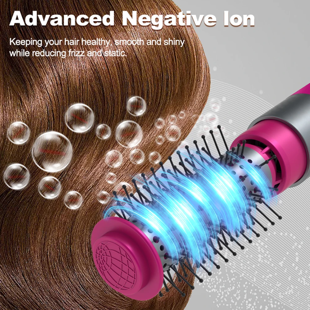 فرشاة مجفف الشعر الجديدة بخطوة واحدة، فرشاة الهواء الساخن الاحترافية، فرشاة الهواء الساخن 5 في 1 ومكثف الهواء الساخن