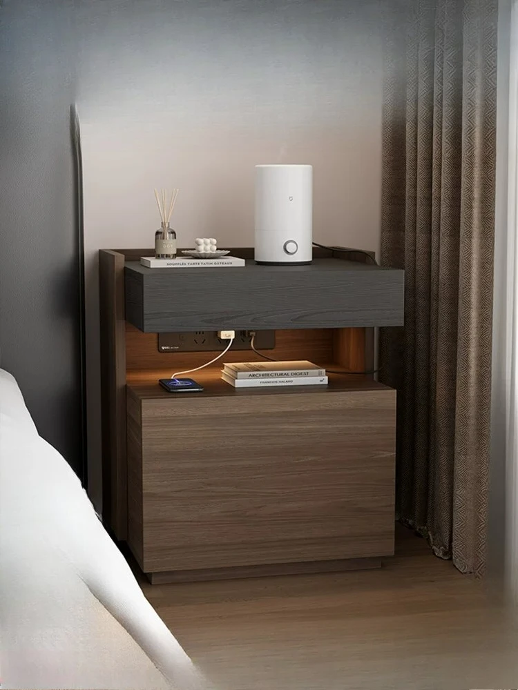 PYH minimalist bedside table, locker integrated household bedroom explosion solid wood light luxury high-end safe