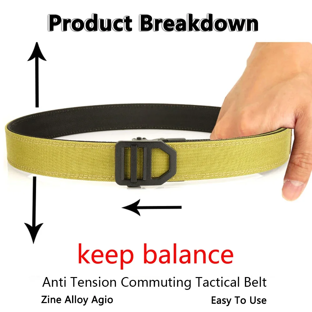 Cinturón táctico hombre con hebilla automática de metal y nailon IPSC - imagen 4