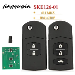 jingyuqin SKE126-01 2/3 Buttons Flip Car Remote Key For MAZDA 2 M2 Demio / 3 M3 Axela/ 5 M5 Premacy / 6 M6 Atenza 8 M8 MPV CX7