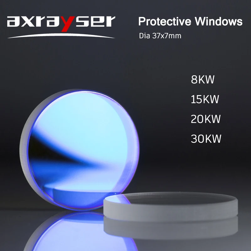 D37x7mm Lens Powerful Cutting Fiber Laser Protective Windows Quartz Fused Silica 1064nm for Precitec Bodor Raytools