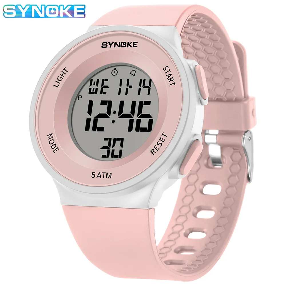 SYNOKE Digital Watches Kids Sports Luminous Multifunction Waterproof Chrono Wristwatch Outdoor Girls Fashion Student Watch New