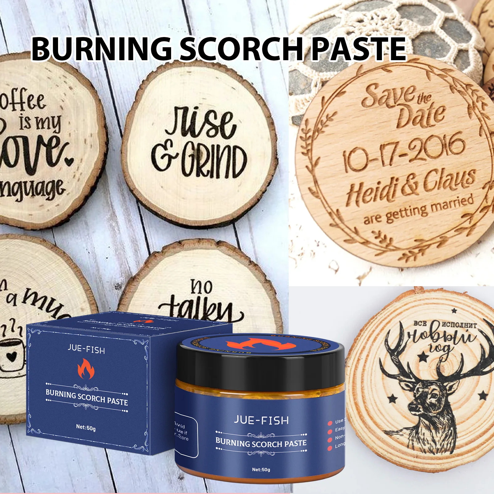 1/2/3 Pcs Safe Non Toxic Wood Burning Paste Creative Pyrography Material For Leather Canvas Paper Smooth Wood Burning Gel Solid view 4