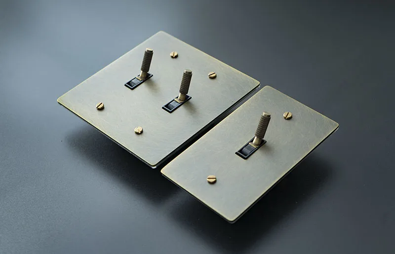 Bronze Messing Panel USA American Standard Toggle Elektrischer 3-Wege-Schalter UL 110V LED Dimmer Hotel Home GFCI USB Typ-C 15A Buchse – Detail 3