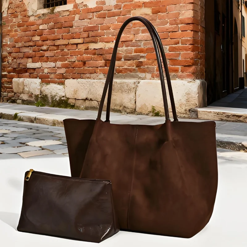 

Модная сумка-тоут в стиле ретро, новая простая сумка на плечо большой вместимости, осенняя сумка для матери и ребенка, высококачественный кошелек, женская сумка