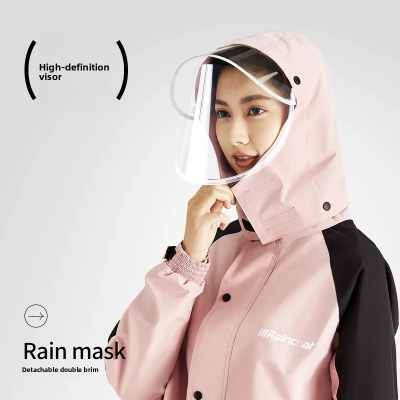 

Women's Raincoat Rainpants Set Bike Riding Full Body Waterproof Vehicle Delivery Uniform Spring Nylon Material