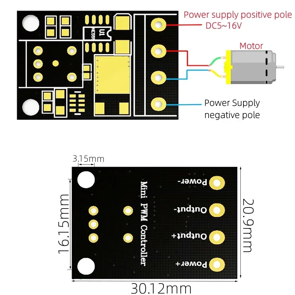 5V 12V 10A Voltage Regulator PWM DC Motor Speed Controller Governor Stepless Speed Regulator LED Dimmer Power Controller - view 6