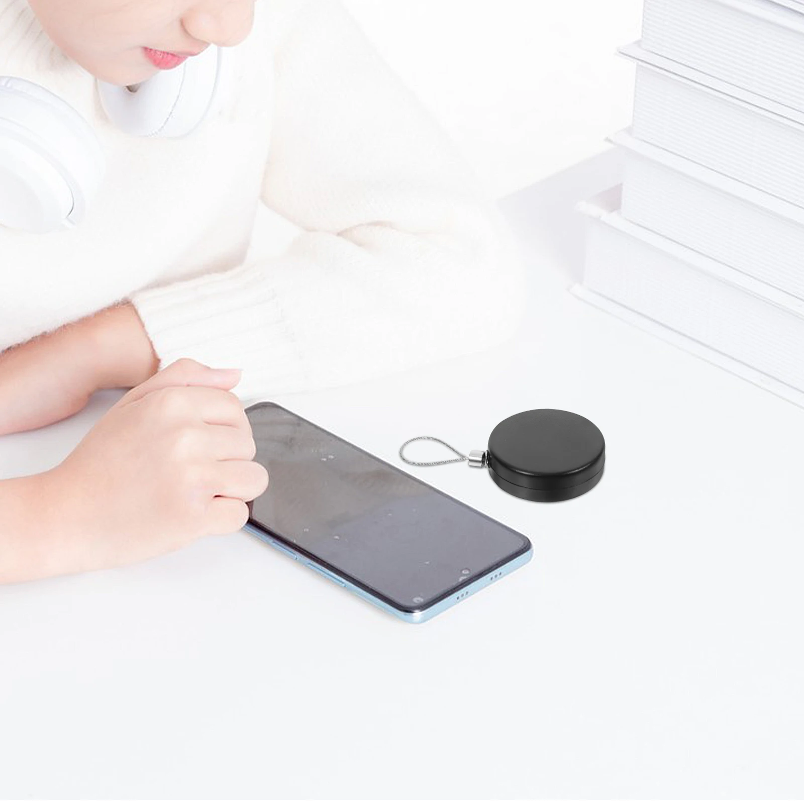 

Anti Theft Retractable Wire Box Plastic Cable Case for Electronics Security Steel Wire Holder Telescopic Anti Theft Cable Cases