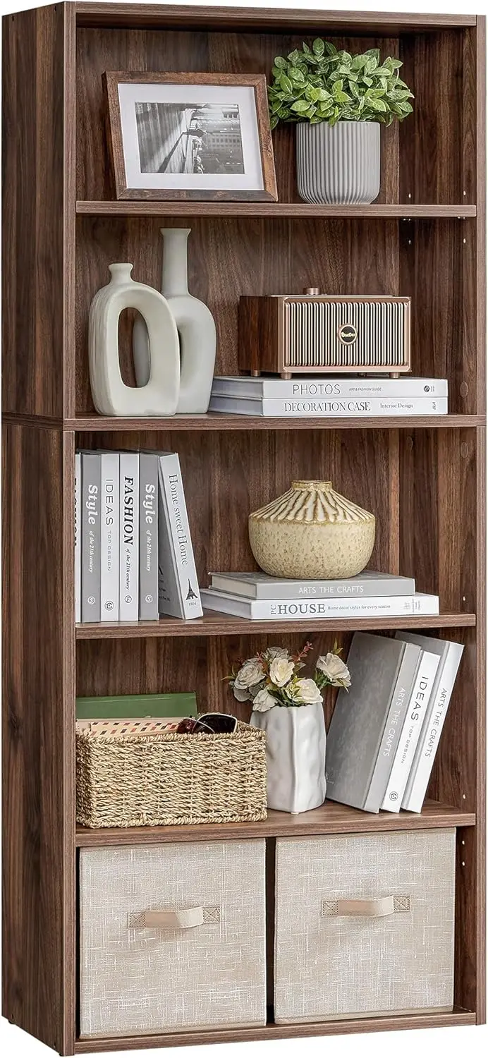 

Bookshelf, 5-Tier Bookcase, Book Shelf, Open Storage Shelf, 9.4 x 23.6 x 52.8 Inches, for Living Room, Home Office, Dinning Room